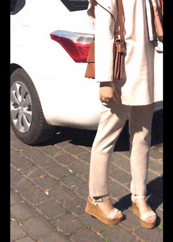 Ten rengi Kadın Midi Takım, Uzun Kollu, Regular Fit - Görsel 3