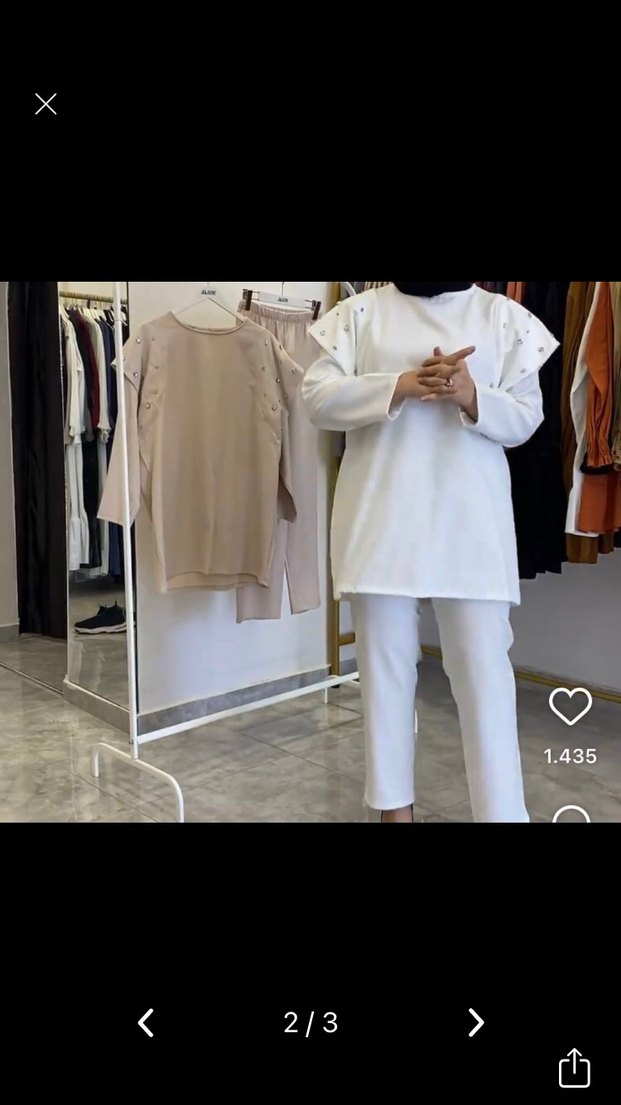 Ten rengi Kadın Midi Takım, Uzun Kollu, Regular Fit - Görsel 2