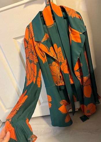 Kadın Çok Renkli Pileli Uzun Takım - Görsel 4