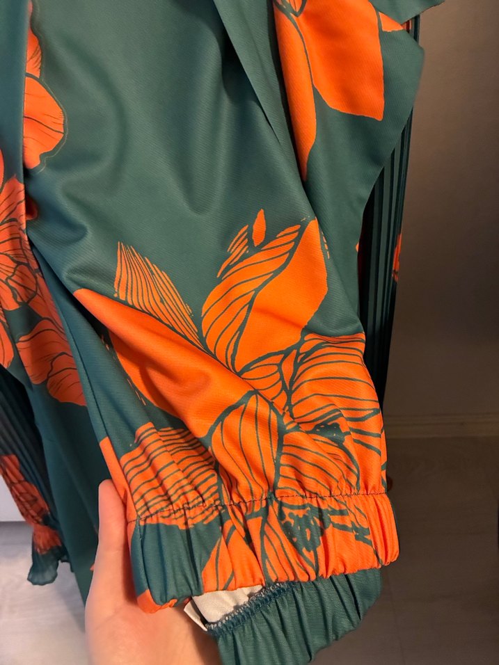 Kadın Çok Renkli Pileli Uzun Takım - Görsel 3