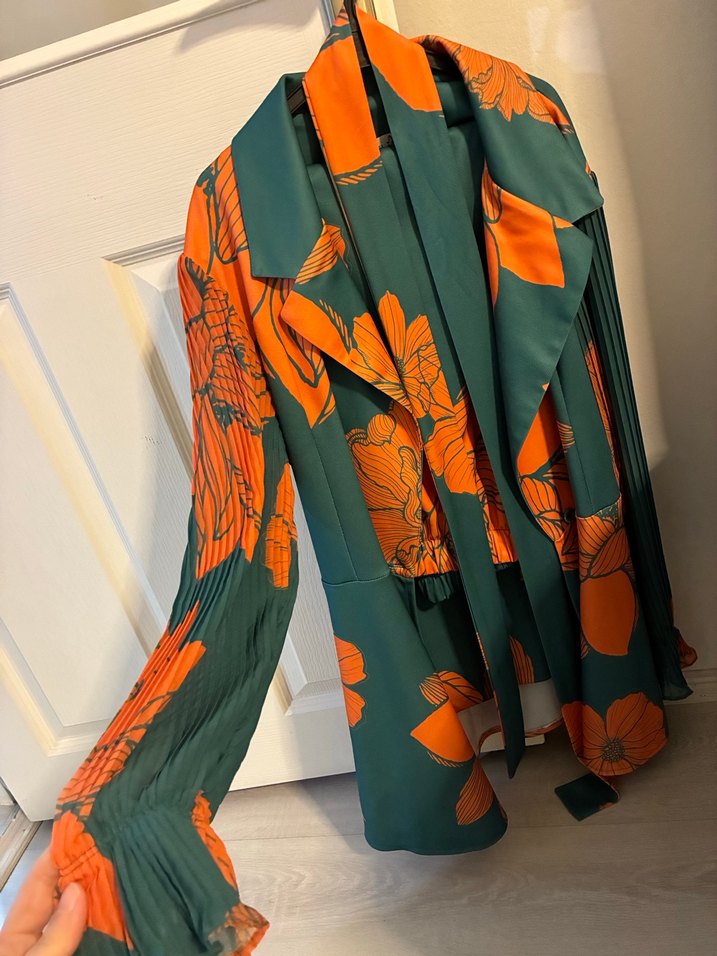 Kadın Çok Renkli Pileli Uzun Takım - Görsel 4