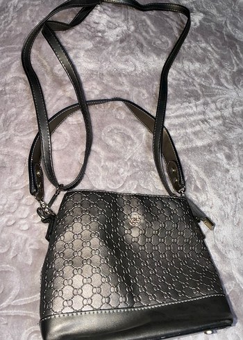 Gri Deri Yılan Desenli Kadın Çanta - Görsel 3