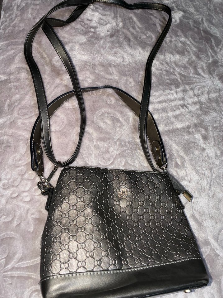 Gri Deri Yılan Desenli Kadın Çanta - Görsel 3