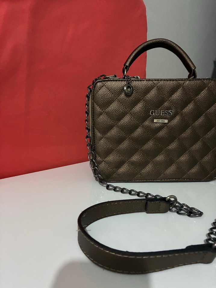 Zincir Detaylı Kahverengi Deri Çanta - Görsel 2