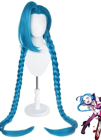 Anime Cosplay Jinx Arcane Peruk 