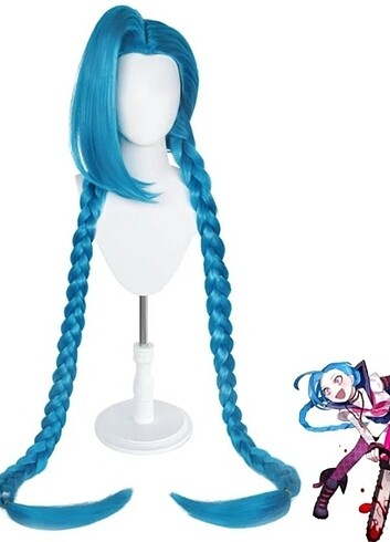 Anime Cosplay Jinx Arcade LoL Peruk 