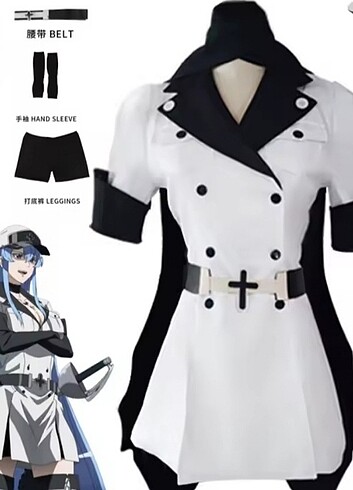 Anime Cosplay Esdeath Cosplay Tam Set