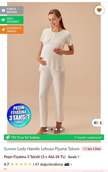 Suwen hamile&lohusa pijama tak+sabahlık - Görsel 9