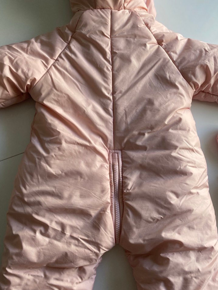 Kürklü Kapüşonlu Pembe Bebek Tulumu - Görsel 5