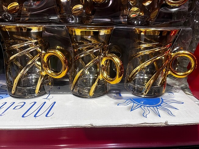 İTHAL GOLD VARAKLI ÇAY BARDAKLARI