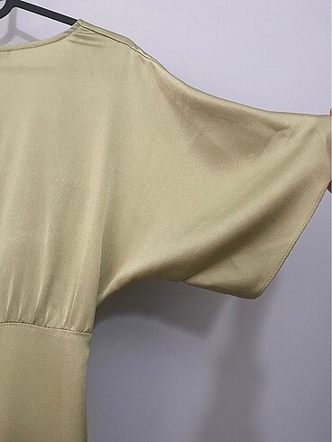 Mint kruvaze yaka elbise - Görsel 8