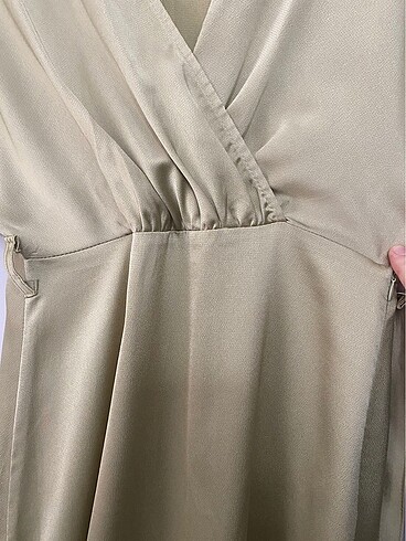 Mint kruvaze yaka elbise - Görsel 7