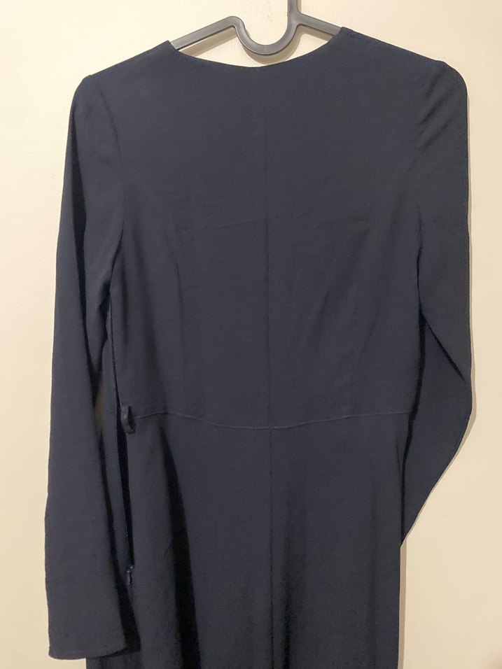 Uzun Kollu Siyah  Kadın Elbise - Görsel 3