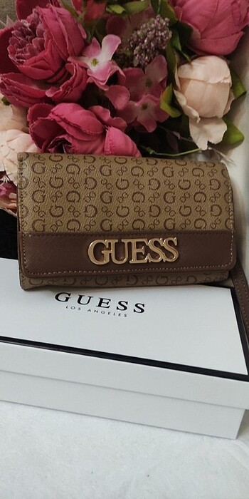 Orijinal Guess Çok Şık Monogram Cüzdan 