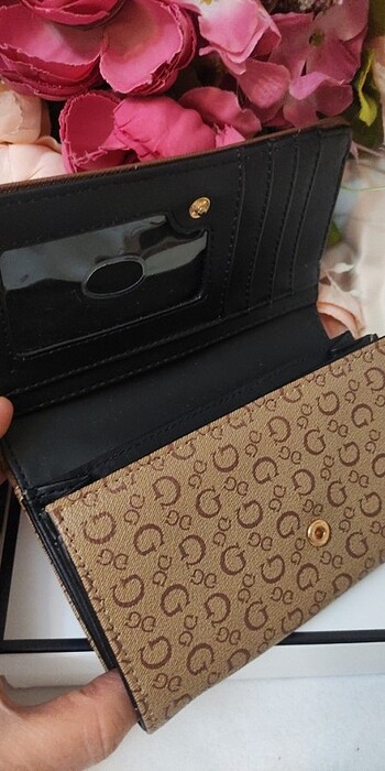 Beden kahverengi Renk Orijinal Guess Çok Şık Monogram Cüzdan