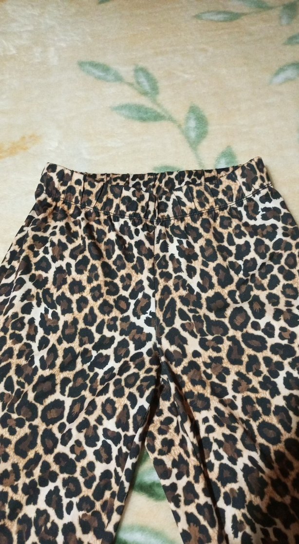 Leopar Desenli Kadın Kumaş Pantolon - Görsel 2