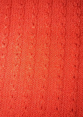 Kısa Kollu Kırmızı Triko Kadın Kazak - Görsel 3