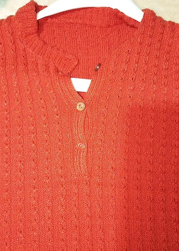 Kısa Kollu Kırmızı Triko Kadın Kazak - Görsel 2