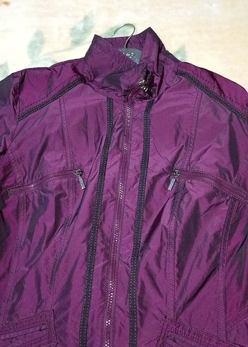 Fermuarlı Mor Kadın Ceket - Görsel 3