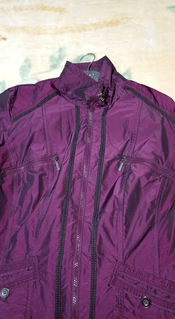 Fermuarlı Mor Kadın Ceket - Görsel 3