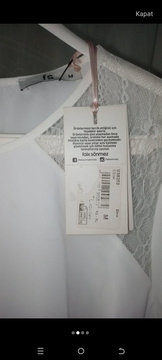 Beyaz Kısa Kollu Midi Elbise - Görsel 3