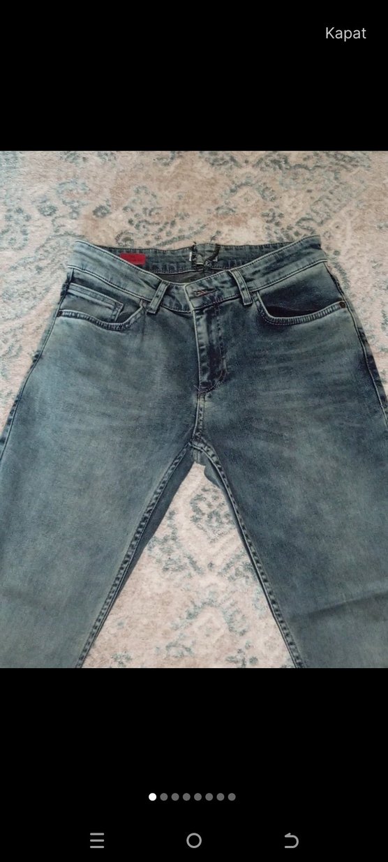 Gri Midi Boy Kadın Kot Pantolon - Görsel 3