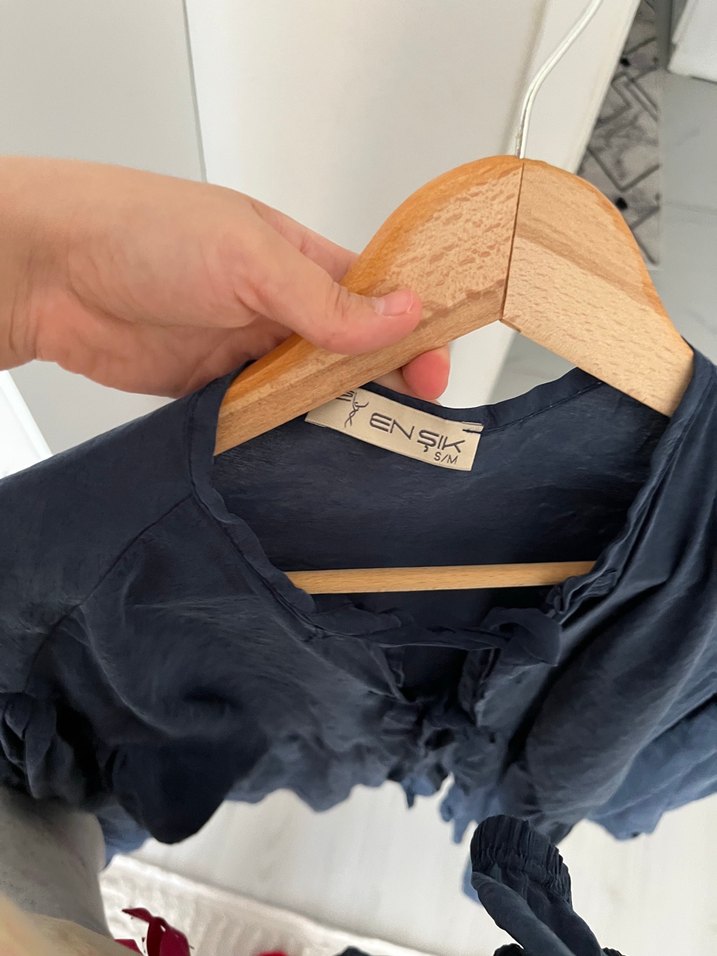 Lacivert Keten Salaş Bluz takım - Görsel 3