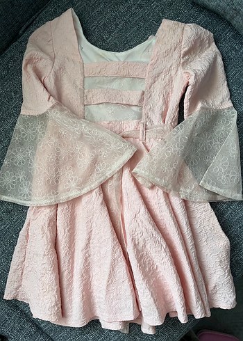 Pembe Dantel Detaylı Kız Elbisesi - Görsel 2