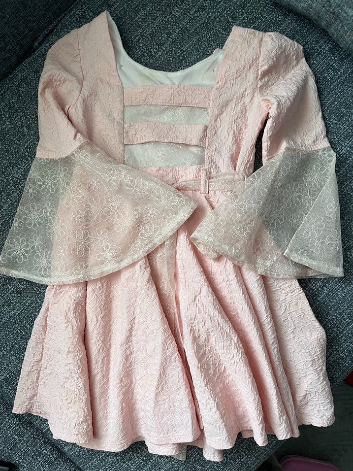Pembe Dantel Detaylı Kız Elbisesi - Görsel 2