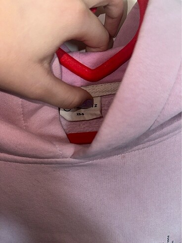 s Beden pembe Renk Reverse taşlı hoodie sweatshirt