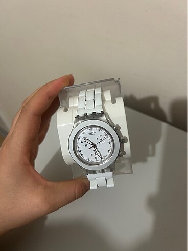  Beden beyaz Renk Swatch kadın beyaz saat