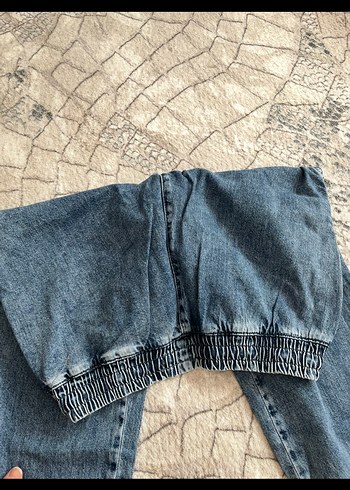 Kadın Gri Mavi Bol Kesim Denim Jean - Görsel 3