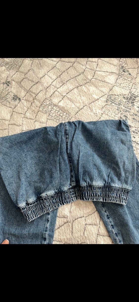 Kadın Gri Mavi Bol Kesim Denim Jean - Görsel 3