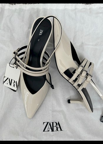 Zebra Desenli Beyaz Stiletto Topuklu Kadın Ayakkabı - Görsel 2