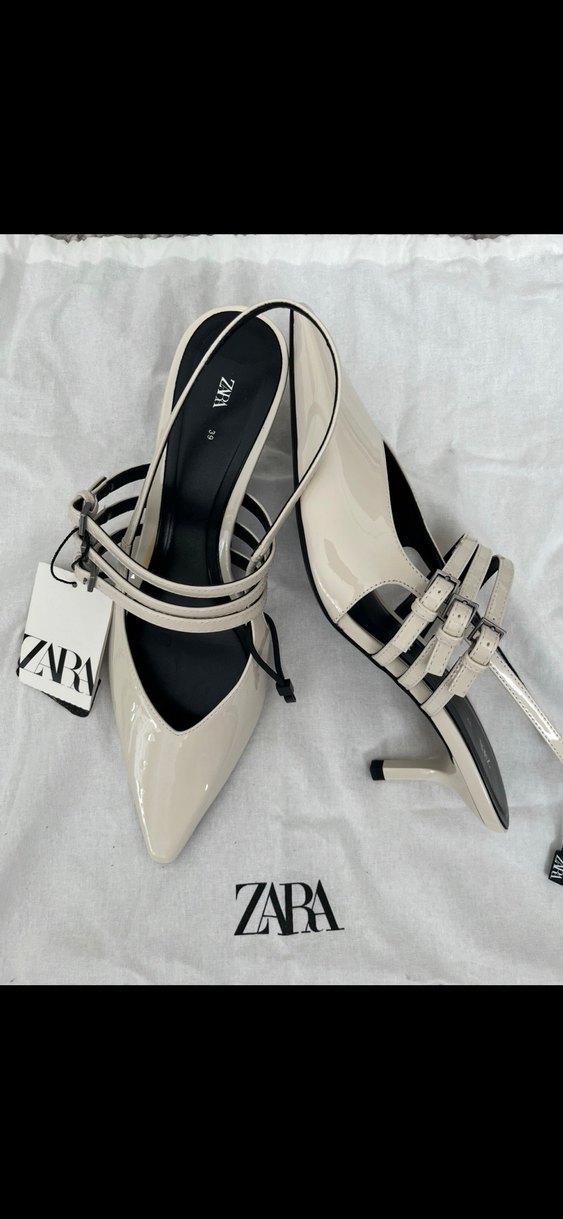 Zebra Desenli Beyaz Stiletto Topuklu Kadın Ayakkabı - Görsel 2