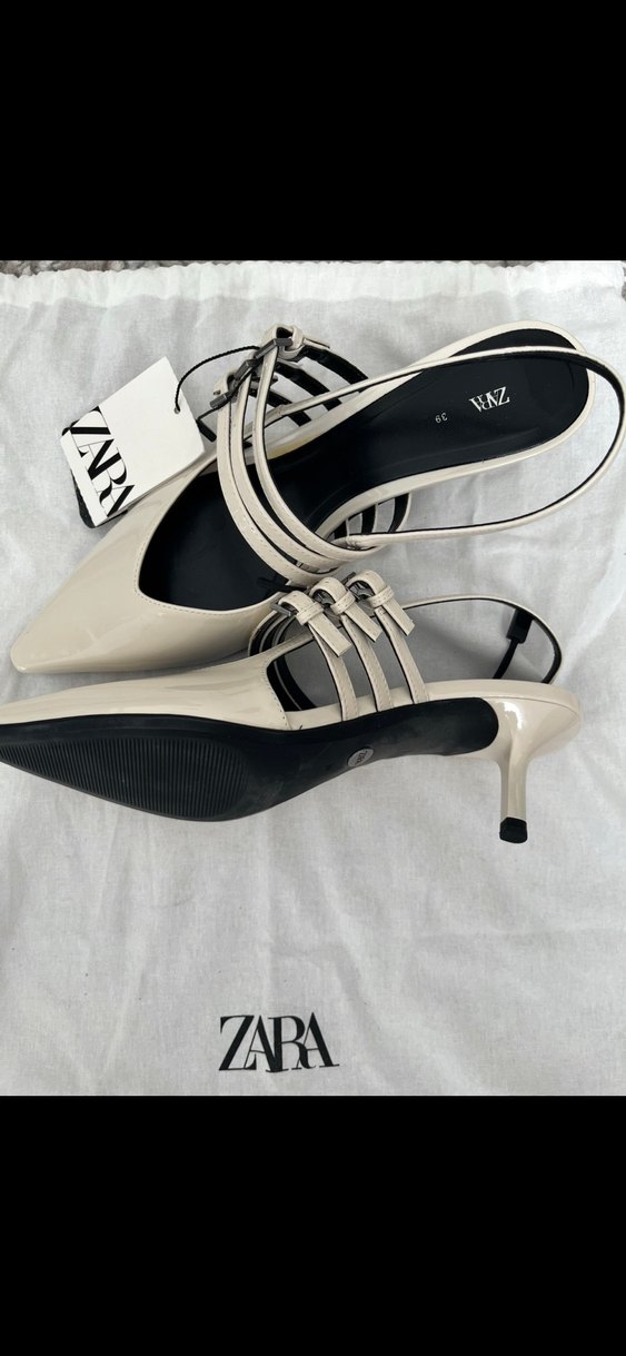 Zebra Desenli Beyaz Stiletto Topuklu Kadın Ayakkabı - Görsel 3