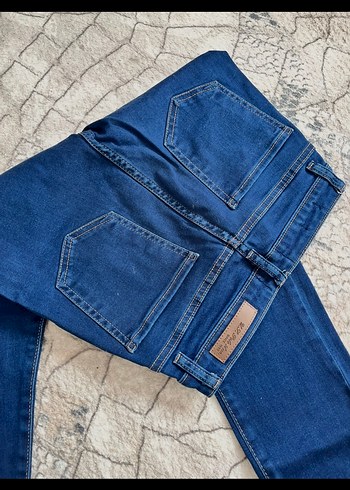 Lacivert Bağcıklı Kadın Jean - Görsel 3