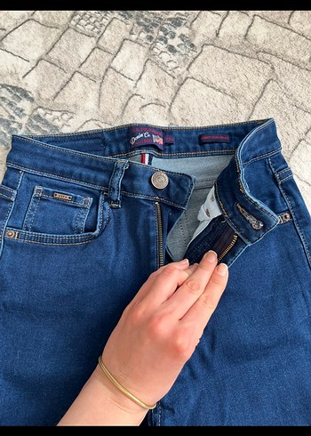 Lacivert Bağcıklı Kadın Jean - Görsel 2