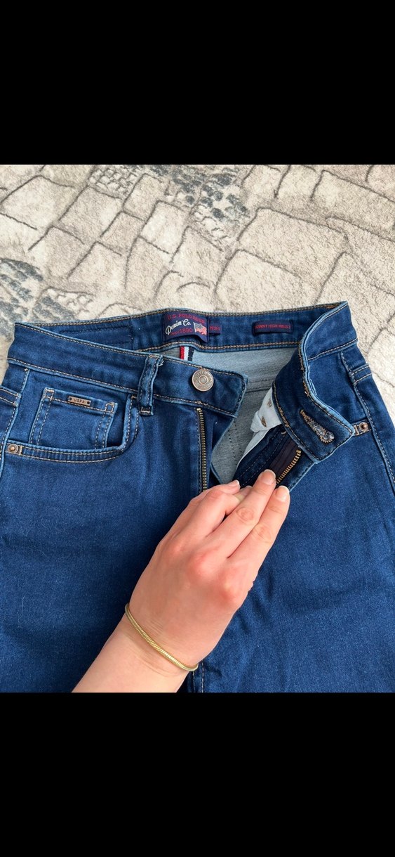 Lacivert Bağcıklı Kadın Jean - Görsel 2