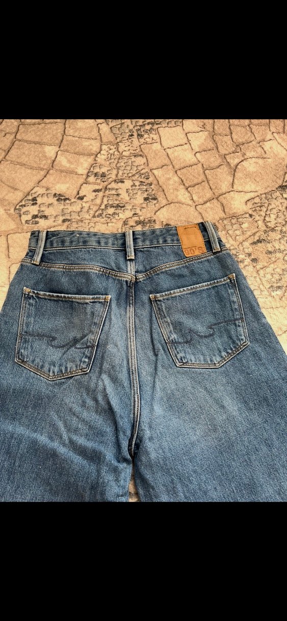 Gri Mavi Normal Boy Bol Kesim Kadın Kot Pantolon - Görsel 5