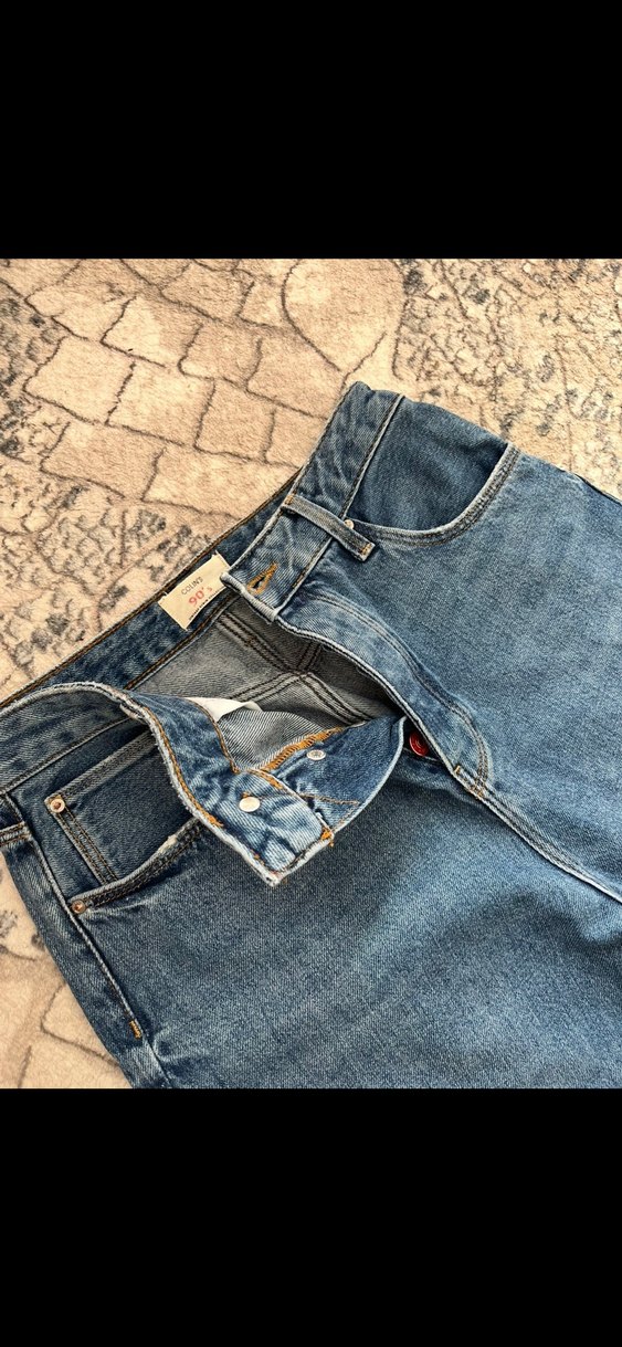 Gri Mavi Normal Boy Bol Kesim Kadın Kot Pantolon - Görsel 3