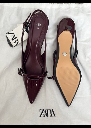 Bordo Rugan Stiletto Topuklu Kadın Ayakkabı - Görsel 2