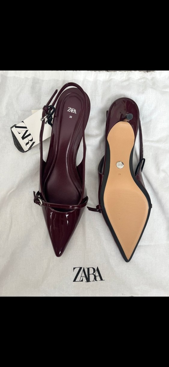 Bordo Rugan Stiletto Topuklu Kadın Ayakkabı - Görsel 2