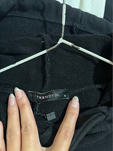 s Beden Trendyol pamuklu crop oversize kapüşonlu sweatshirt