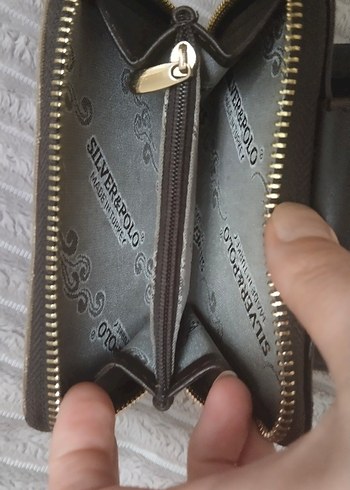 Beden kahverengi Renk Silver polo Kahverengi Baskılı Deri Fermuarlı Kadın Cüzdanı