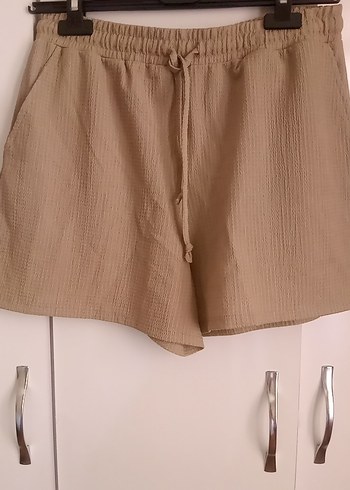 Yeşil Keten Mini Şort