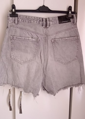 Stradivarius Gri Kadın Denim Mini Şort