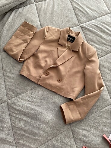 Blazer crop ceket