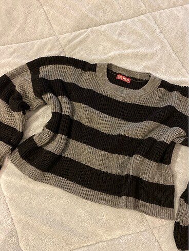 Crop kazak çizgili - Görsel 4