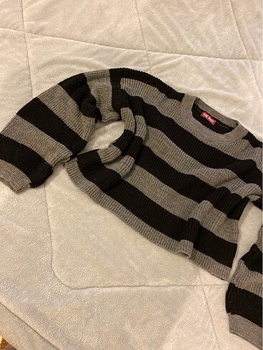 Crop kazak çizgili - Görsel 2